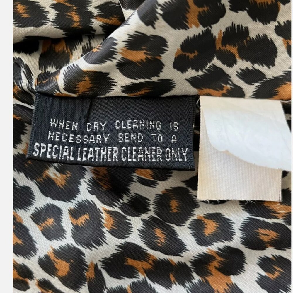 Wilsons 100% Genuine Leather Size M Pelle Studio Jacket Leopard Print Lining - Picture 6 of 10
